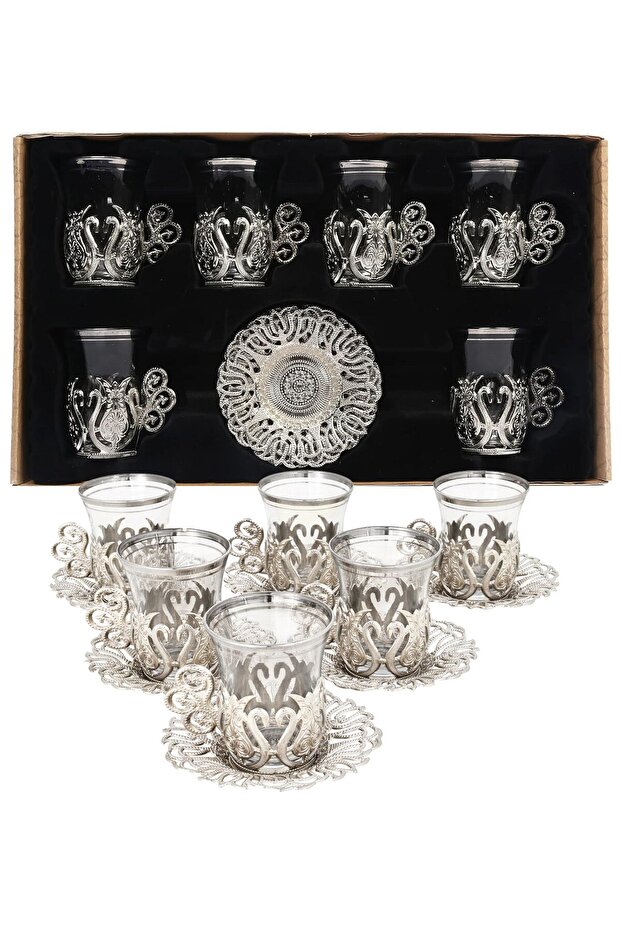 Tea Set Glass Tea Presentation Set Arab Moroccan Turkish Tea Cup Set Traditional Turkish 6-Piece