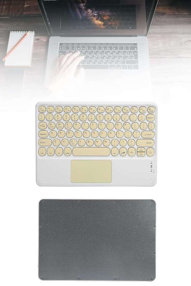 Touchpad Tüm Cihazlara Uyumlu Bluetooth Klavye Touchpad Slim Kablosuz Wifi Q Klavye - 3