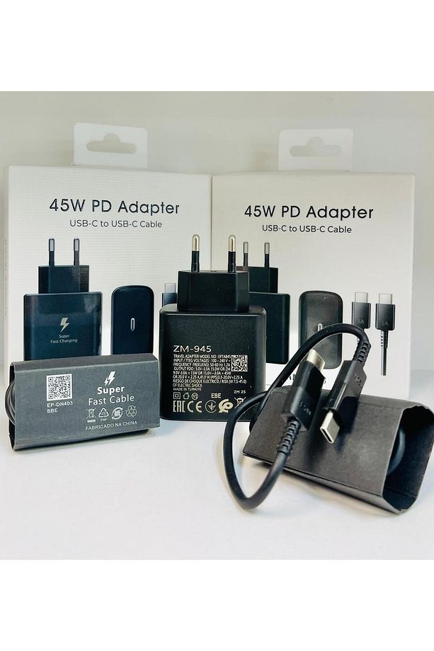 Yeni Nesil 45W Ultra Hızlı Şarj Seti Adaptör + Type C Kablosu tüm Samsung  cihazlara Uyumlu - 3