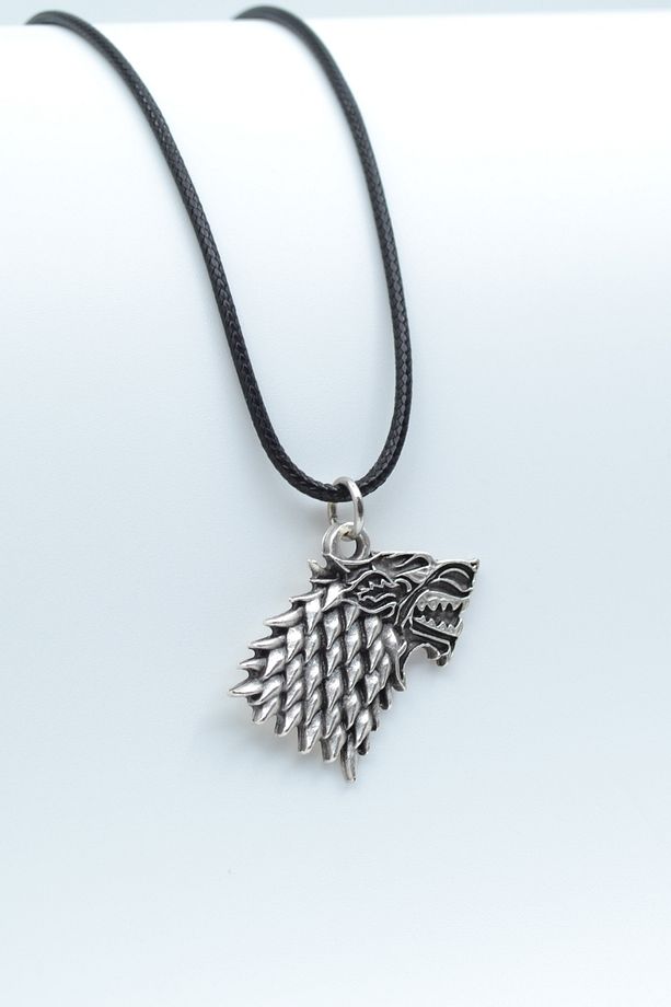 Game Of Thrones Kurt Gümüş Kaplama Deri Ip Kolye - 1