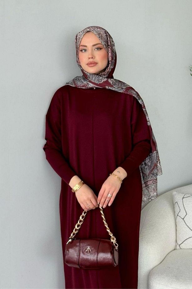 Merserize Melek Elbise Bordo - 2