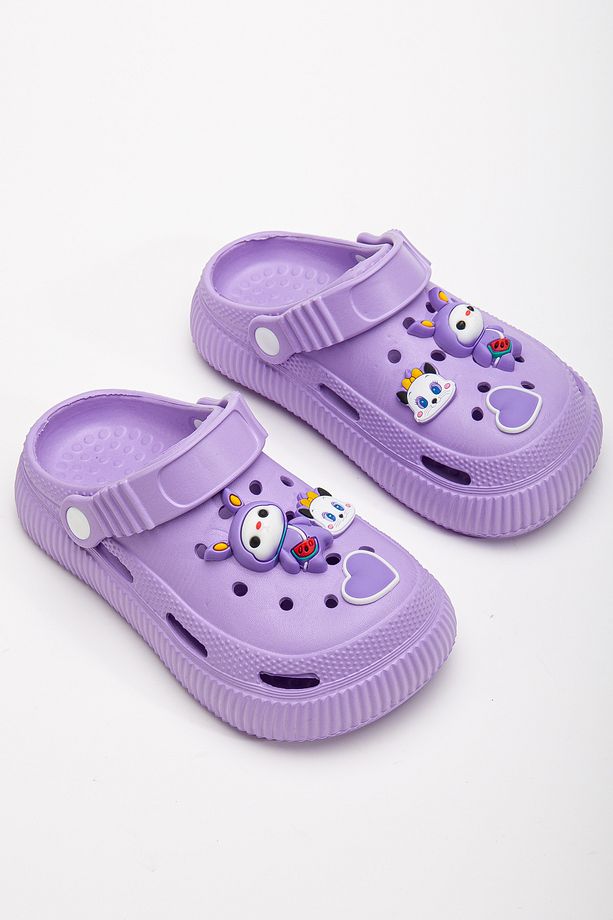 Rahat Tabanlı Yüksek Ölçekli 3D Emoji Detaylı Çocuk Terliği Cross Sandalet Sabo - 3