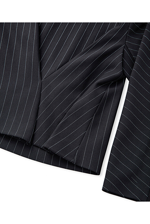 Drapeli çizgi desen bluz - 4