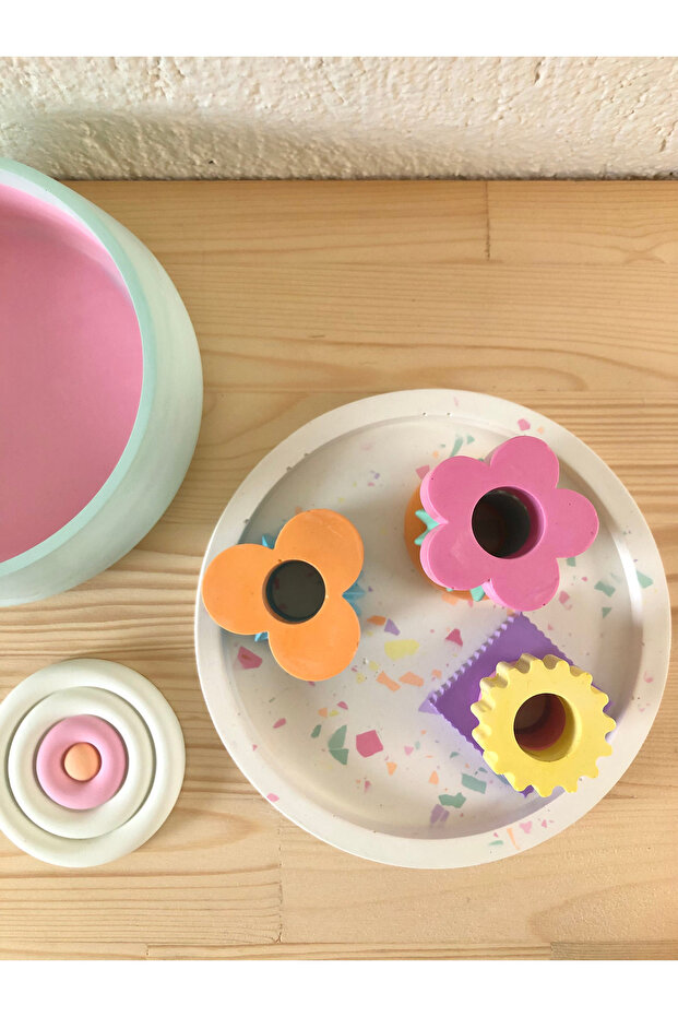 Studio Yabu - Katkat Renkli Şamdan Mumluk Set 8'li - 7