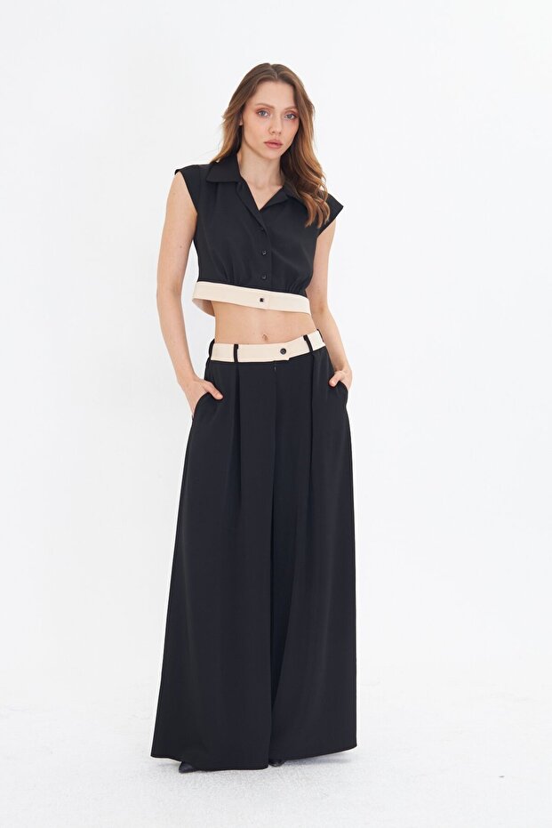 SİYAH GÖMLEK BLUZ - 1