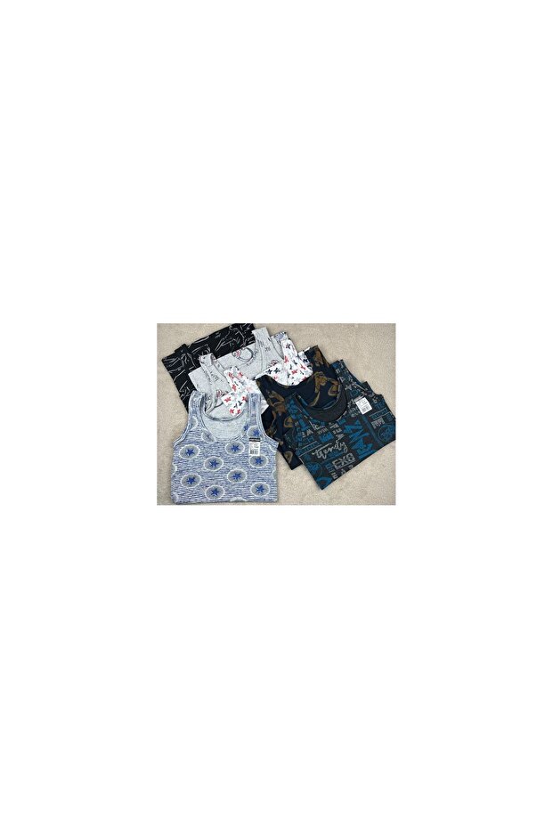 Boy's Cotton Patterned Undershirt 3 Pieces - 1