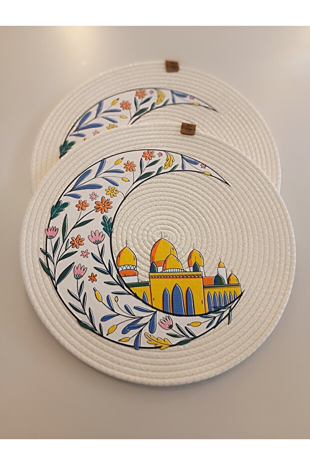 Welcome Ya Şehri Ramadan Themed Handmade Rope Plate – Natural and Stylish Design
