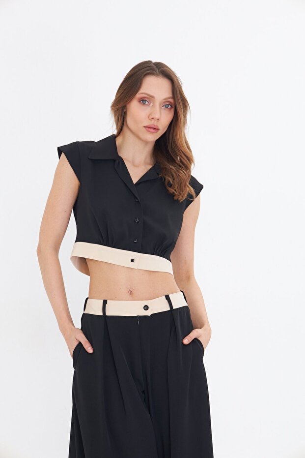 SİYAH GÖMLEK BLUZ - 5