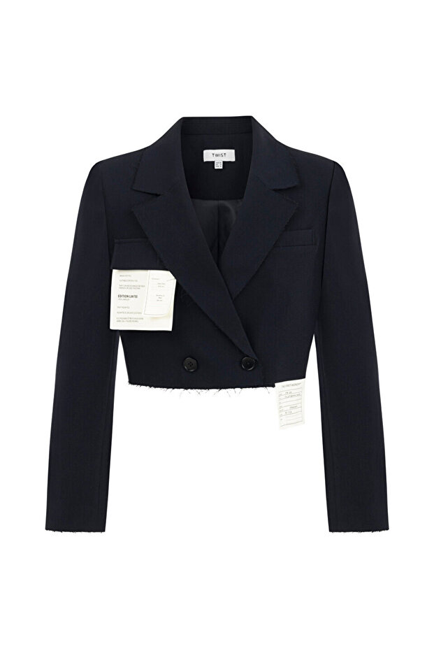 Patch'li crop ceket - 3