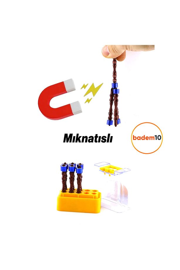 10 Adet (ÇİFT YÖNLÜ) Mıknatıslı Bits Uç Ph2 65 Mm Vida Yıldız Matkap Vidalama Ucu S2 Çeliği Çelik - 8