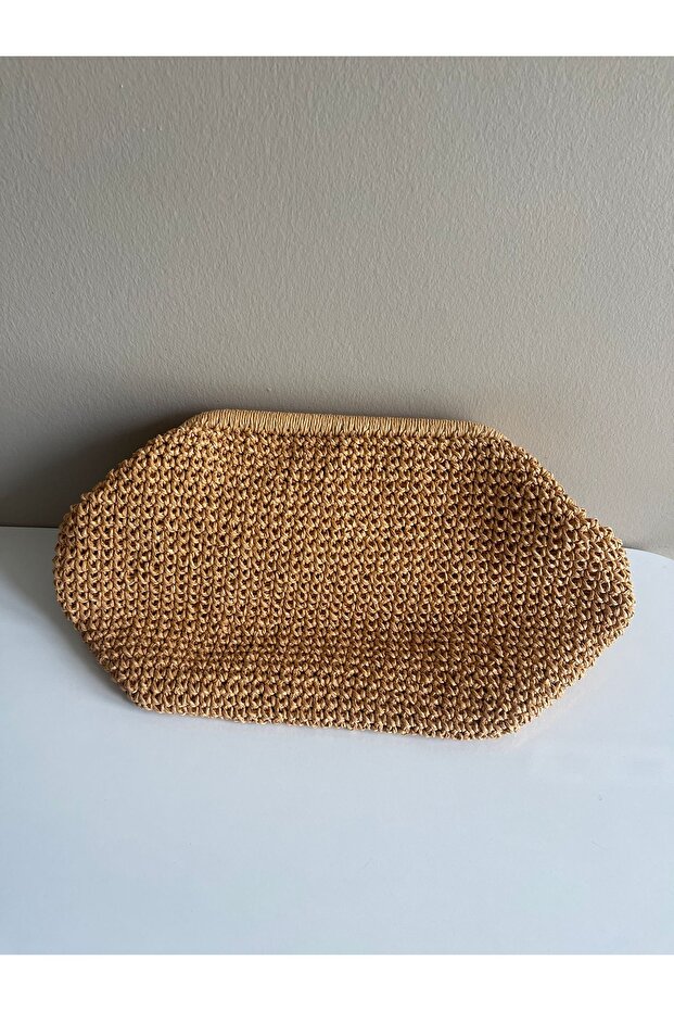 Hasır Gözlü Clutch Burslu Çanta - 3