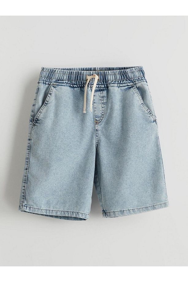 LCW Kids Beli Lastikli Erkek Çocuk Jean Şort - 1