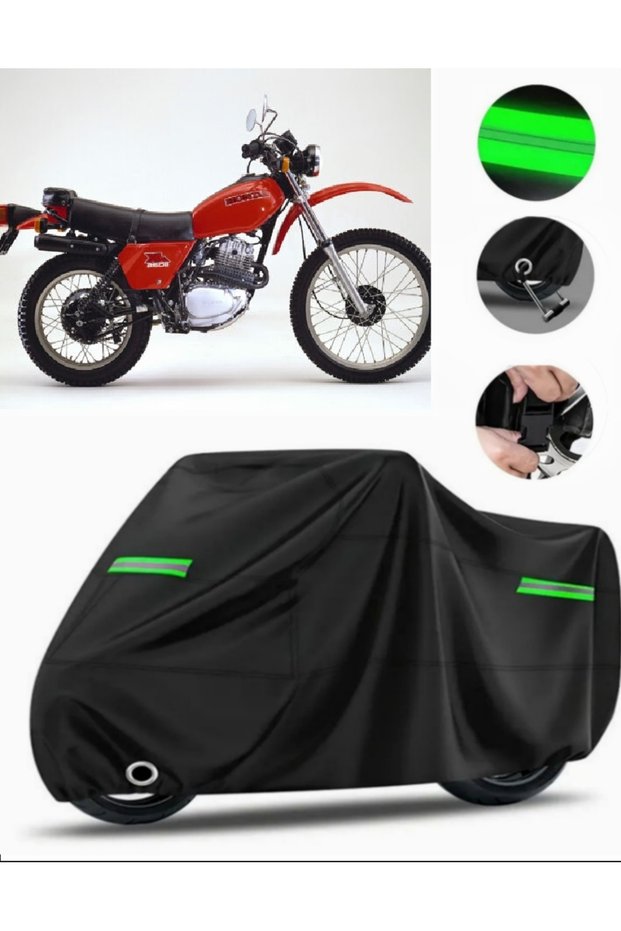 Honda XL 185 S Compatible Motorcycle Tarpaulin Premium (Lock Compatible) - Black - Mpro9002