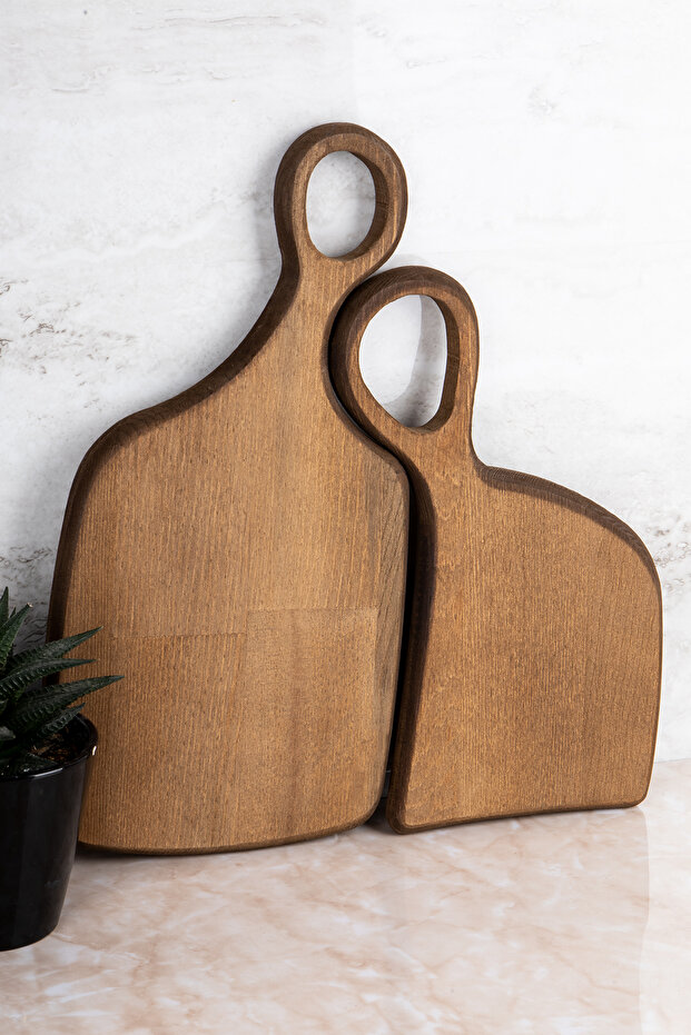 2-Piece Wooden Cutting Board Cheese Presentation Serving Board Figured Natural Wooden Presentation Rack