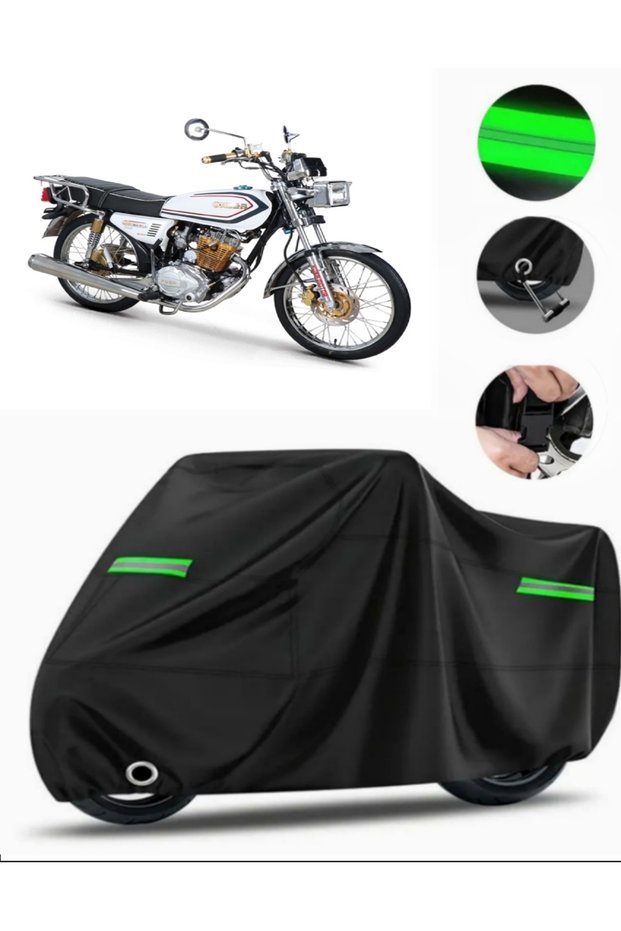 Kuba Cheetah 180-Fc Compatible Motorcycle Tarpaulin Premium (Lock Compatible) - Black - Mpro9002