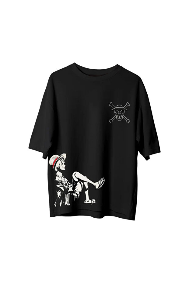 Plus Size Unisex Anime Character Printed Oversize 100% Cotton T-Shirt