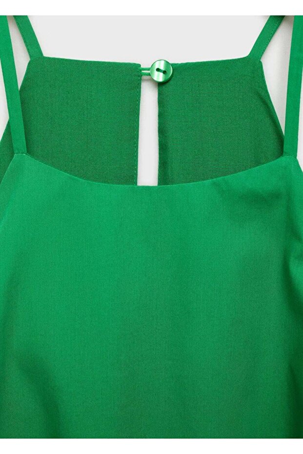 Fiyonklu halter yaka elbise - 5