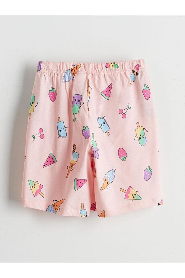 LCW Kids  Bisiklet Yaka Kız Çocuk Şortlu Pijama Takımı - 5