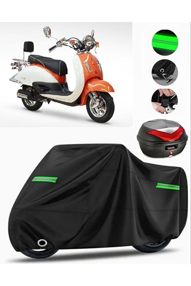 Asian nostalgia 125 tail bag compatible motorcycle tarpaulin premium (lock compatible)-black