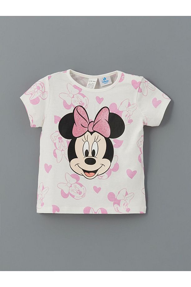 LCW baby Minnie Mouse Baskılı Kız Bebek Şortlu Pijama Takım - 2