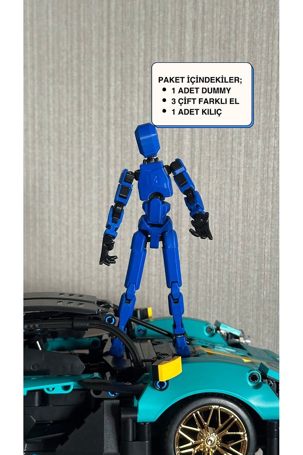 Lucky 13 Oynar Eklemli Robot Figür Oyuncak - Titan 13 - Dummy 1 Adet Mavi Siyah 14cm - 2