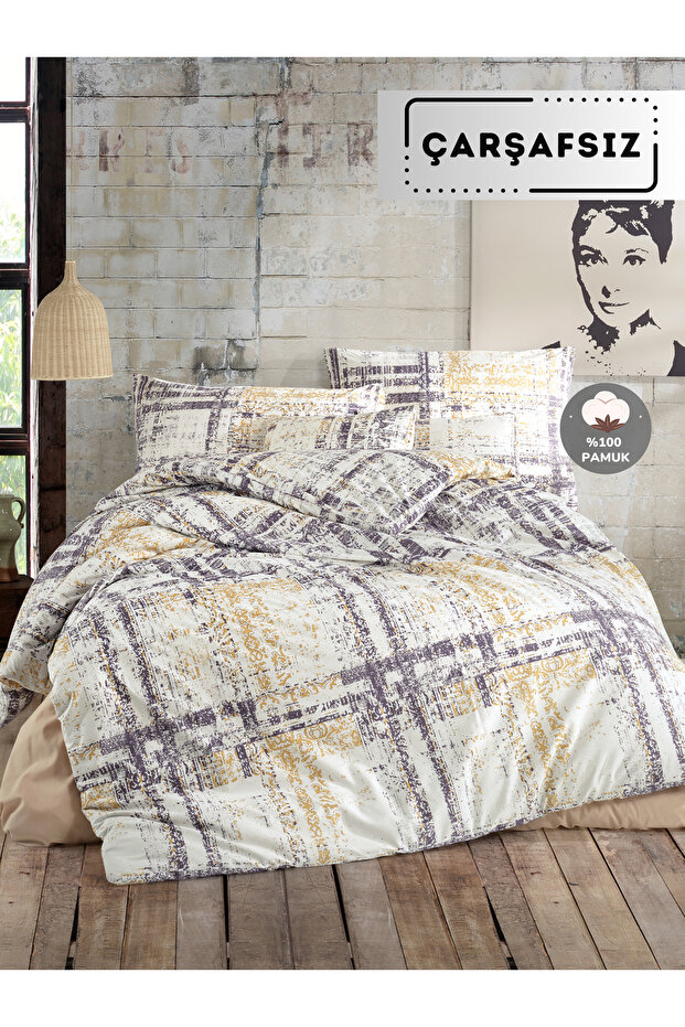 Ranforce Mila 100% Cotton Single Duvet Cover Set | Without Sheets