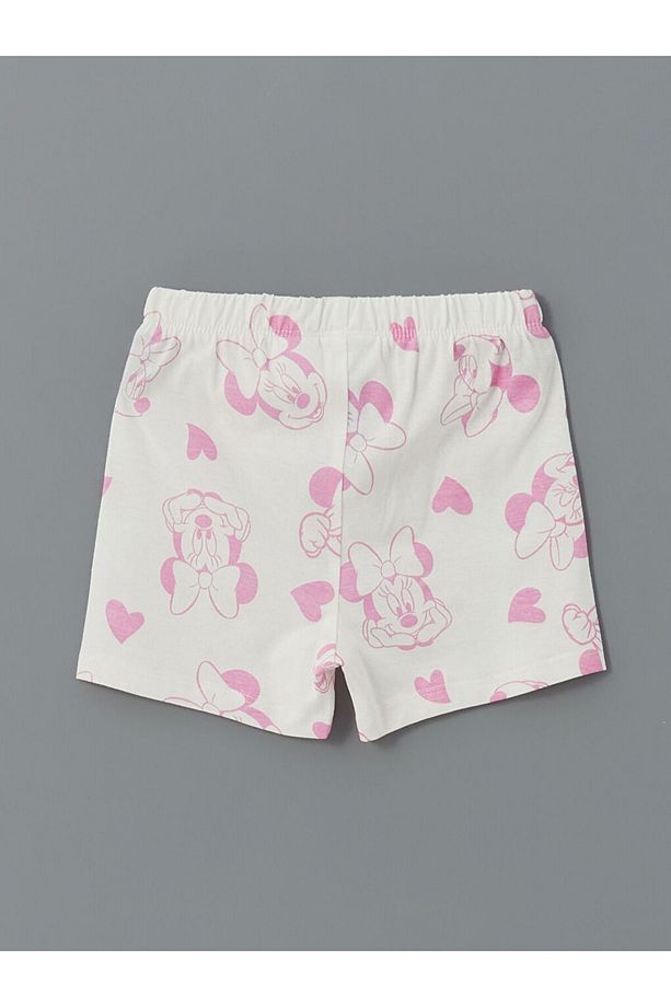 LCW baby Minnie Mouse Baskılı Kız Bebek Şortlu Pijama Takım - 6