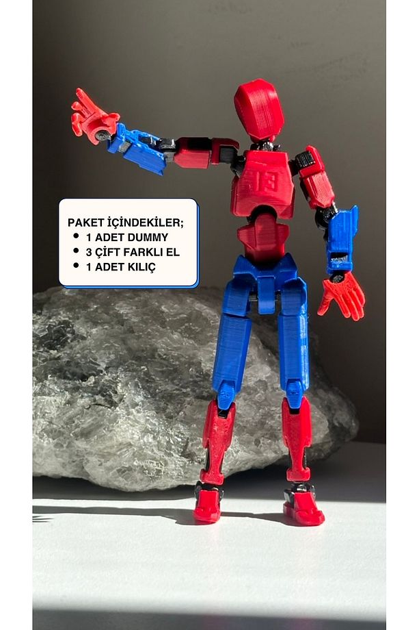 13 Oynar Eklemli Robot Figür Oyuncak - Çift Renk Dummy - 7