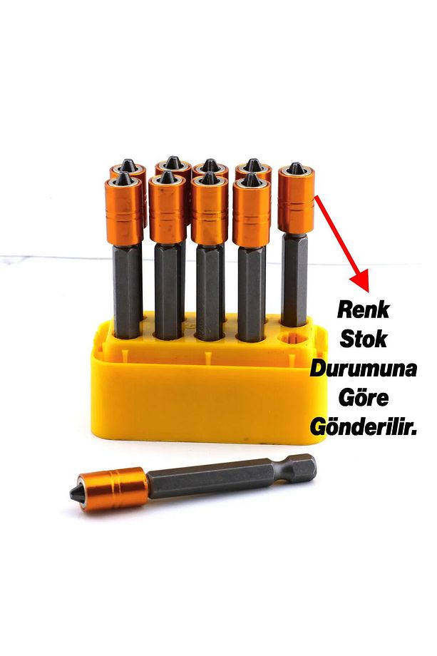 10 T Adet Mıknatıslı Bits Uç PZ2 65 mm Renkli Vida Tutucu Sökme Yıldız Matkap Vidalama Ucu S2 Çeliği - 5