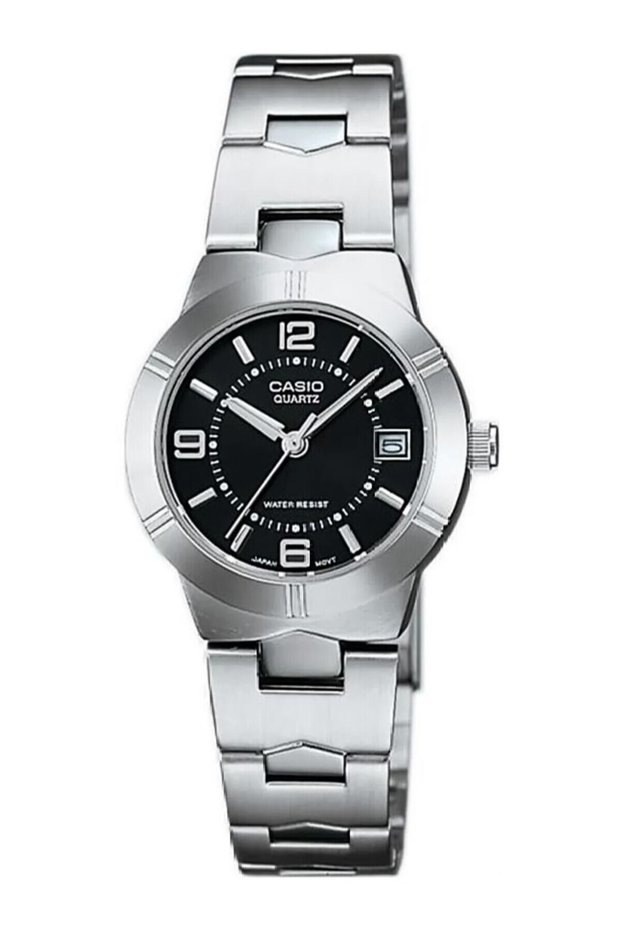 Brand Small Case Silver Black Color Simple Calendar Women's Wristwatch