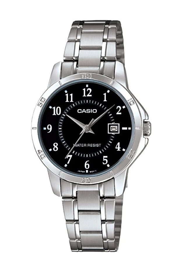 Silver Color Women's Wristwatch with Black Numbers on the Dial