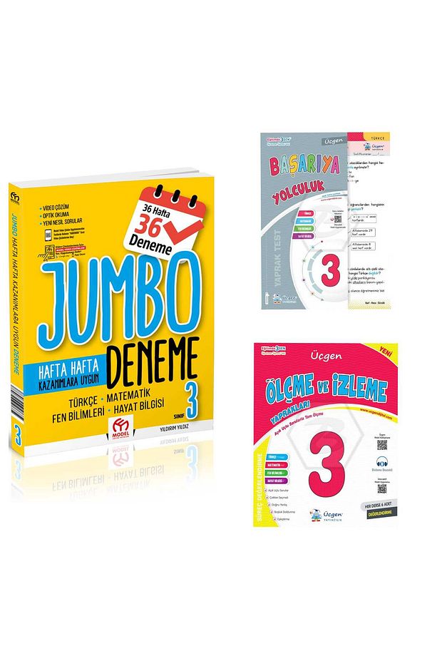 MODEL YAYINLARI 3.SINIF JUMBO TÜM DERSLER DENEME VE ÜÇGEN YAYINLARI DENEME + TÜM DERSLER YAPRAK TEST - 1