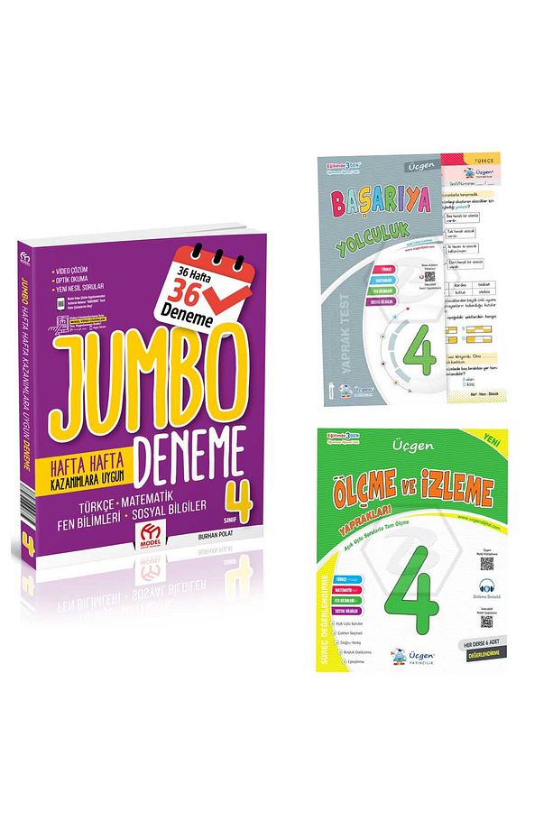 MODEL 4.SINIF JUMBO TÜM DERSLER DENEME VE ÜÇGEN YAYINLARI DENEME + TÜM DERSLER YAPRAK TEST - 1