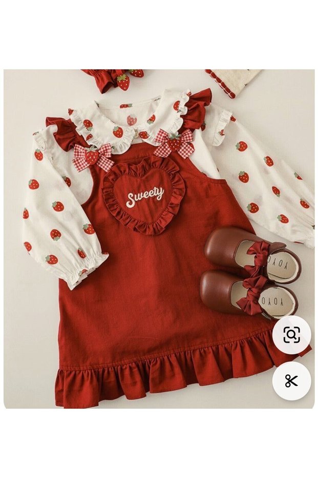 Girls' Strawberry Set Holiday 23 April Party Ball (buy one size smaller)