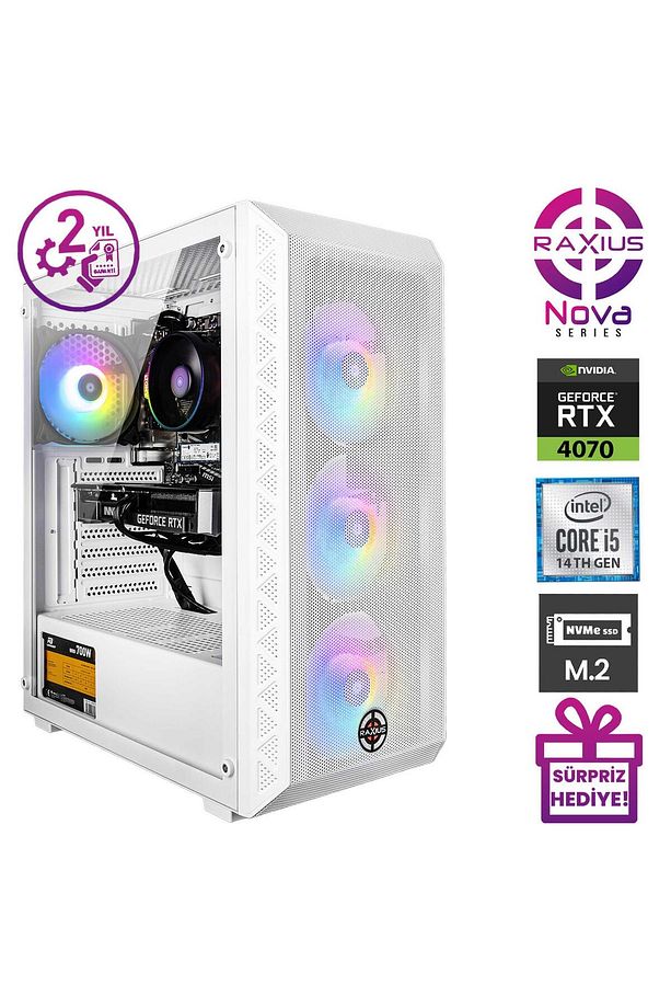 Nova G2 i5 4070-14FF001 i5-14400F 16GB 512SSD RTX4070 FreeDOS Gaming Masaüstü Bilgisayar - 3