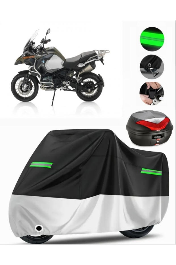 Bmw R 1200 Cl Rear Bag Compatible Motorcycle Tarpaulin Premium (Lock Compatible)-Black