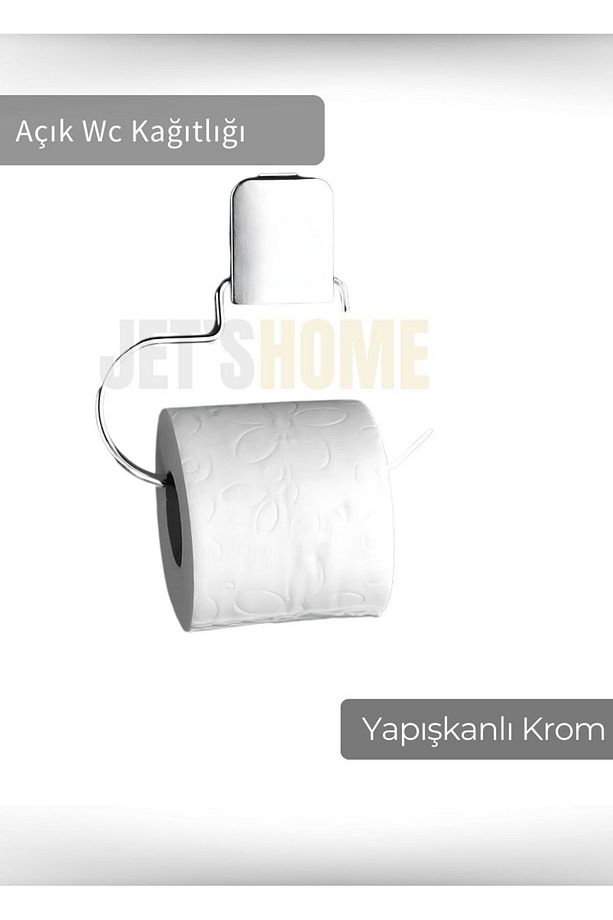 Paslanmaz Kapaksız Tuvalet Kağıdı Askılığı Wc Kağıtlık Tutucu Krom - 2