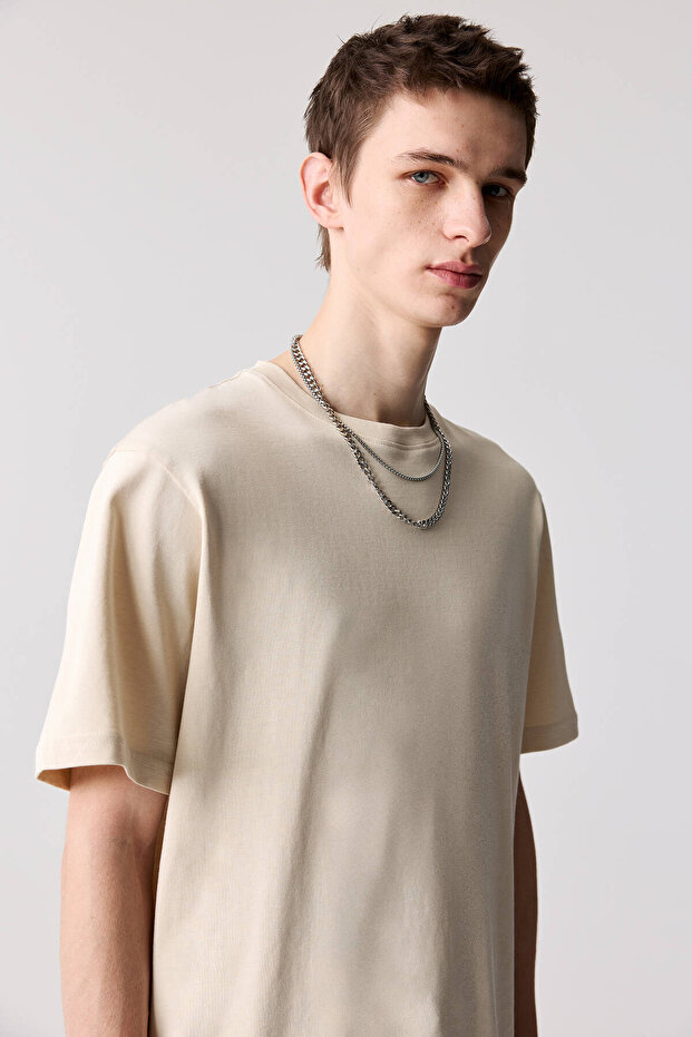 Kısa kollu basic pamuklu t-shirt - 4