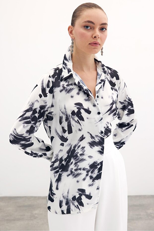 قميص كلاسيكي منقوش - أسود - 3