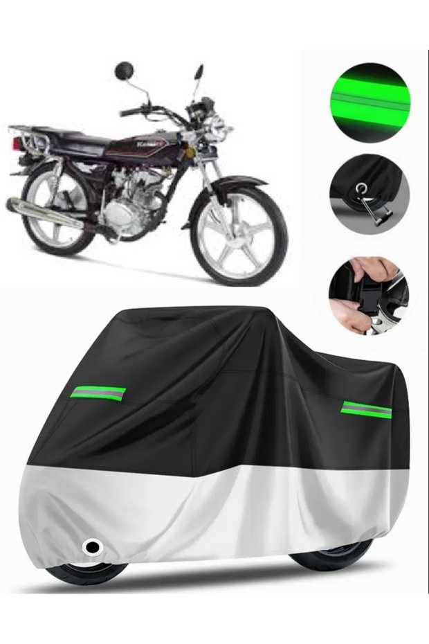 Kanuni Bd100 Rear Bag Compatible Premium Motorcycle Tarpaulin (Lock Compatible) Black-Grey