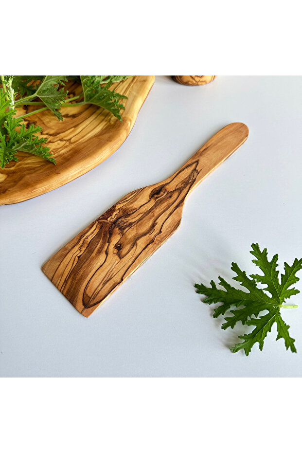 Natural Olive Wood Spatula - Paris Collection - Wood Non-Scratch Cooking, Serving and Baker's Spatula