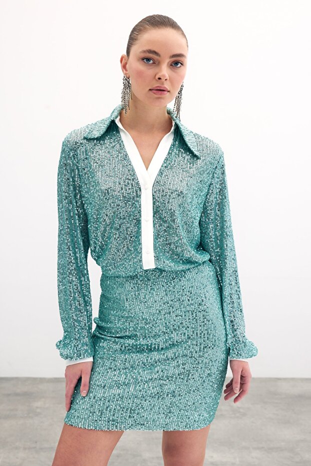 Salaş Payet Gömlek - Mint - 1