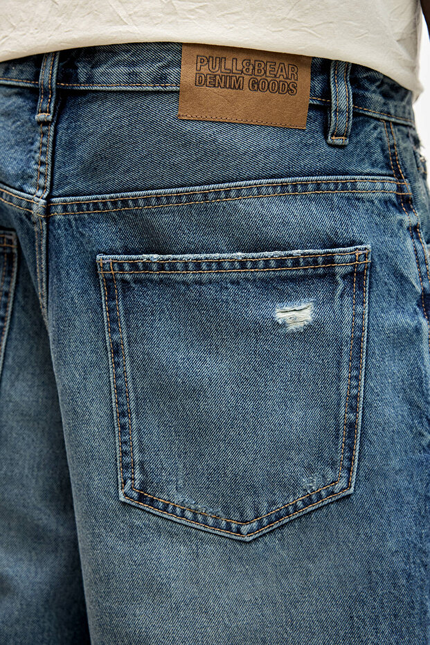 Distressed denim bermuda - 3