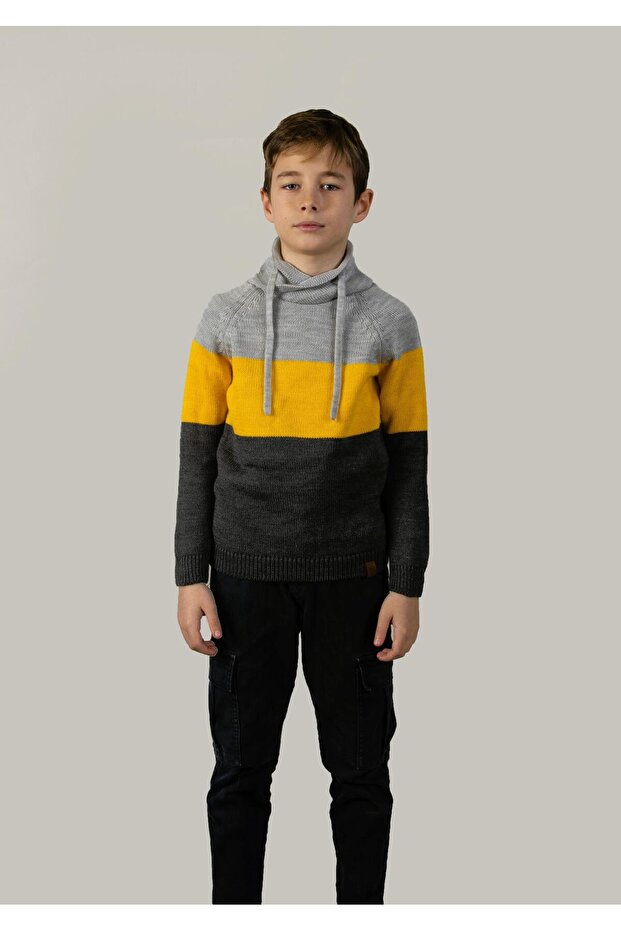ALEXANDERGARDİ HALF-GRILLED SWEATER CHILDREN'S SWEATER (C23-7107)