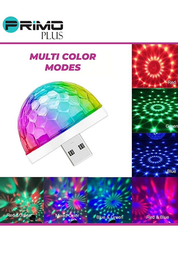 Multi-color LED Mini USB Port Lamp - 6