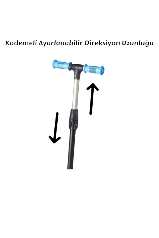 3  Yaş Led Işıklı Cortix 3 Tekerlek Yükseklik Ayarlı Katlanabilir Çocuk Scooter 77 cm - 6