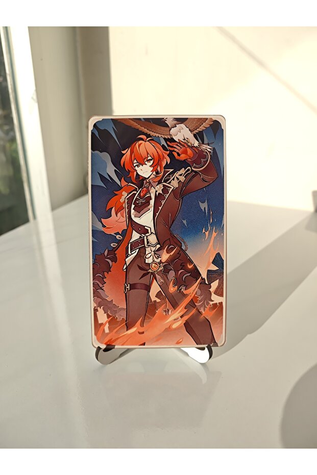 Genshin Diluc Metal Trading Card 2 (6,5 X 11,5 cm) (1 Piece)