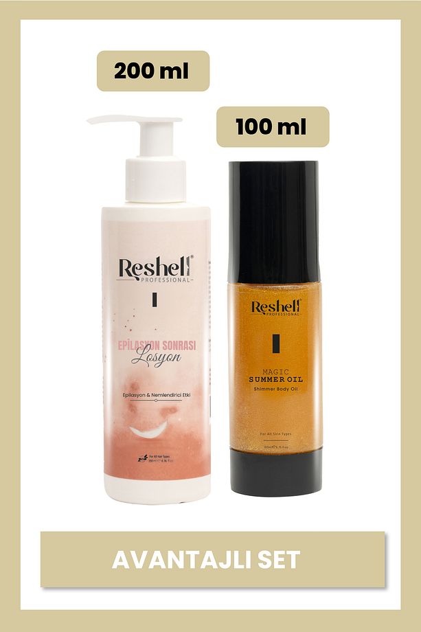 Avantajlı Bakım Seti Reshell 200 ml Epilasyon Sonra Losyon 100 ml Magıc Summer Oıl 🌿💖 - 1