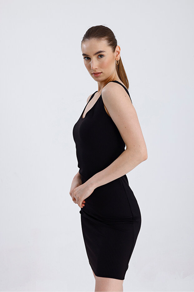 Fitilli Atlet Yaka Elbise - 6