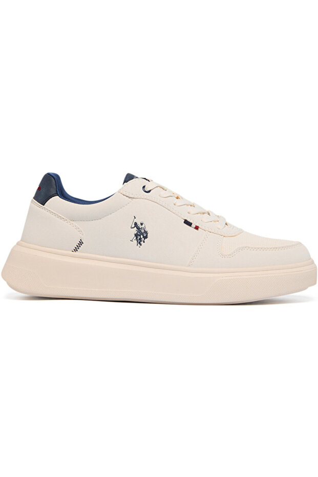 Men's White Low-Top Sneakers - Lightweight with White Sole, Comfortable Casual Shoes